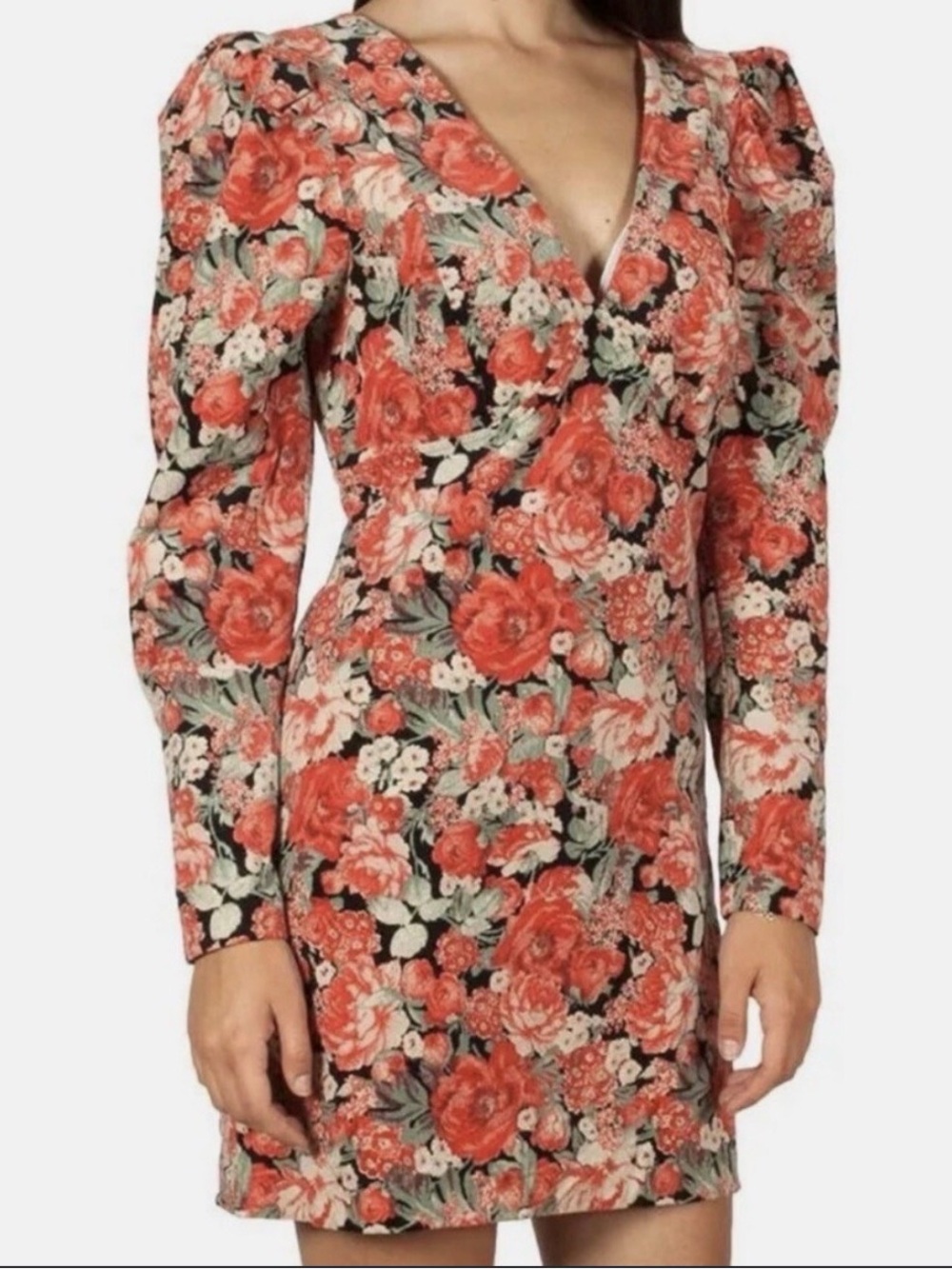 Free People Kapowaski Floral Puff
Sleeve Mini Dress NWT